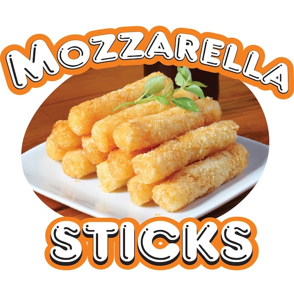 Safety Sign, 9 in Height, Vinyl, 6 in Length, Mozzarella Sticks, D-DC-36-Mozzarella Sticks